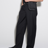 DEEP PLEATED TROUSERS in black