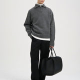 EASON Quarter Zip Sweater in Graphite