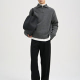 EASON Quarter Zip Sweater in Graphite
