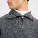 EASON Quarter Zip Sweater in Graphite