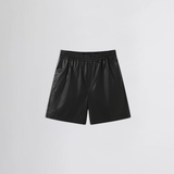 EASE SHORTS in black leather textured supima cotton (pre-order)