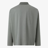 BYRON Boxy L/S Polo in Grey Olive Long Staple Cotton
