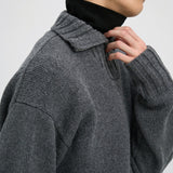EASON Quarter Zip Sweater in Graphite