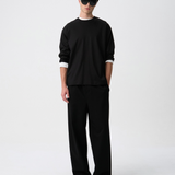 BACKSEAM KNIT TROUSERS in black