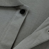 BYRON Boxy L/S Polo in Grey Olive Long Staple Cotton