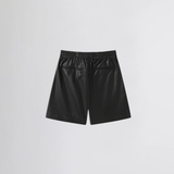 EASE SHORTS in black leather textured supima cotton (pre-order)