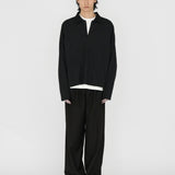 BYRON Boxy L/S Polo in Black Long Staple Cotton