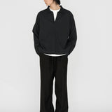 BYRON Boxy L/S Polo in Black Long Staple Cotton
