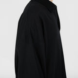 BYRON Boxy L/S Polo in Black Long Staple Cotton