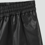 EASE SHORTS in black leather textured supima cotton (pre-order)