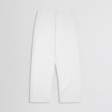 TAILORED HEAVY COTTON TWILL TROUSERS in bone white