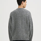 SETH Rolled Hem Sweater in Grey Melange