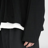BYRON Boxy L/S Polo in Black Long Staple Cotton