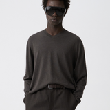 LIGHT V-NECK SWEATER in taupe brown