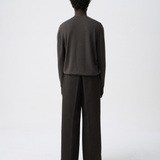 LIGHT V-NECK SWEATER in taupe brown