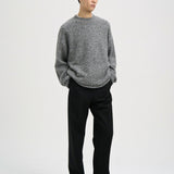 SETH Rolled Hem Sweater in Grey Melange
