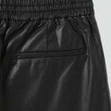EASE SHORTS in black leather textured supima cotton (pre-order)
