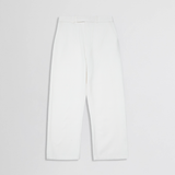 TAILORED HEAVY COTTON TWILL TROUSERS in bone white