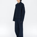 EDGAR Magnetic Closure Crop Denim Jacket in Dark Indigo Turkish Denim
