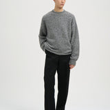 SETH Rolled Hem Sweater in Grey Melange