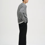SETH Rolled Hem Sweater in Grey Melange