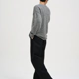 SETH Rolled Hem Sweater in Grey Melange