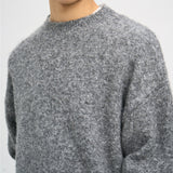 SETH Rolled Hem Sweater in Grey Melange