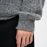 SETH Rolled Hem Sweater in Grey Melange