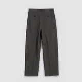 DEEP PLEATED TROUSERS in taupe melange