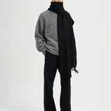 SETH Rolled Hem Sweater in Grey Melange