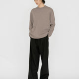 ELIJAH Elastic Waist Relaxed Trouser in Black Wool (Machine Washable)