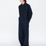 EDGAR Magnetic Closure Crop Denim Jacket in Dark Indigo Turkish Denim