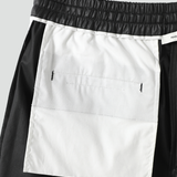 EASE SHORTS in black leather textured supima cotton (pre-order)