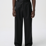 DOUBLE PLEATED TROUSERS in piano black