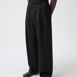 DOUBLE PLEATED TROUSERS in piano black