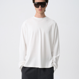 RELAXED L/S SILK TEE in off white