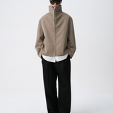 FUNNEL JACKET in muted beige
